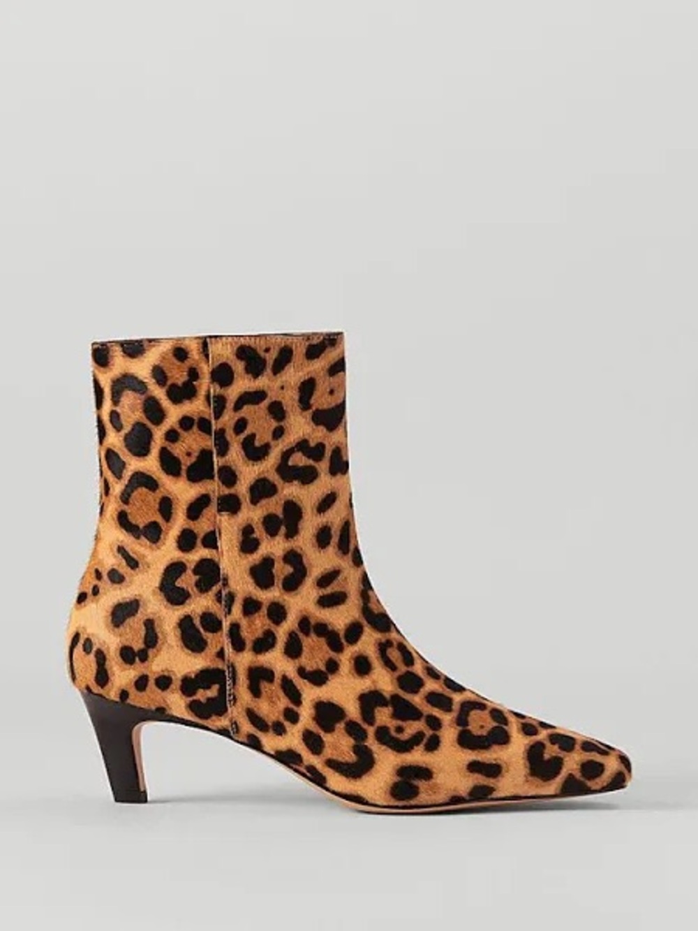 Ann Taylor $268 Leopard Calf Hair Skinny Heel Pointed Toe Booties Size 8M